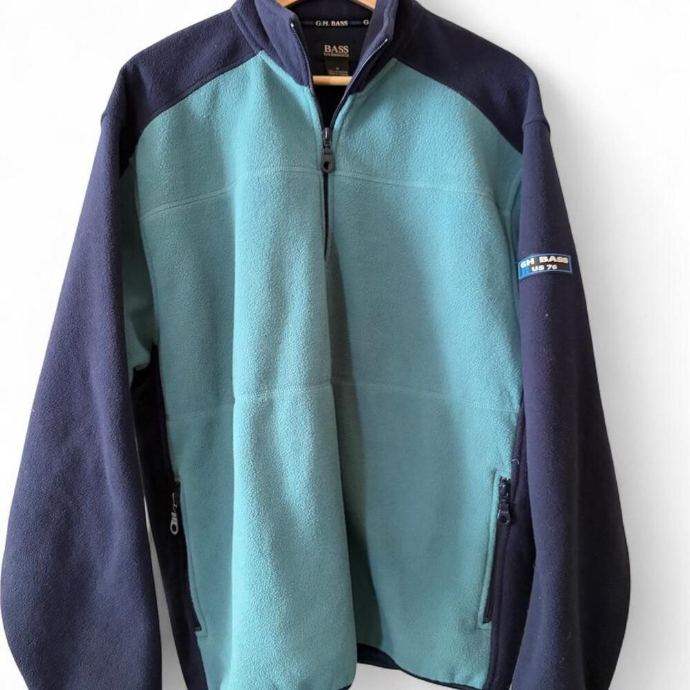 Vintage Gh-Bass Men's Fleece Quarter Zip Jacket Size M